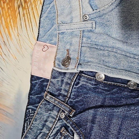 Revice Distressed Button Two Tone Jeans Size 27 - Picture 3 of 9